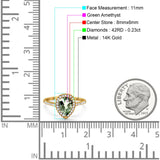 14K Gold 1.48ct Teardrop Pear 8mmx6mm G SI Diamond Engagement Wedding Ring