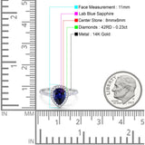 14K Gold 1.48ct Teardrop Pear 8mmx6mm G SI Diamond Engagement Wedding Ring