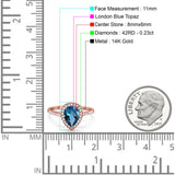 14K Gold 1.48ct Teardrop Pear 8mmx6mm G SI Diamond Engagement Wedding Ring