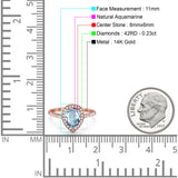 14K Gold 1.48ct Teardrop Pear 8mmx6mm G SI Diamond Engagement Wedding Ring