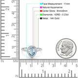 14K Gold 1.48ct Teardrop Pear 8mmx6mm G SI Diamond Engagement Wedding Ring