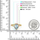 14K Gold 1.48ct Teardrop Pear 8mmx6mm G SI Diamond Engagement Wedding Ring