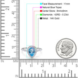 14K Gold 1.48ct Teardrop Pear 8mmx6mm G SI Diamond Engagement Wedding Ring