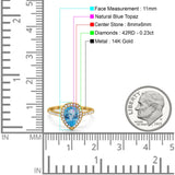 14K Gold 1.48ct Teardrop Pear 8mmx6mm G SI Diamond Engagement Wedding Ring