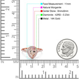 14K Gold 1.48ct Teardrop Pear 8mmx6mm G SI Diamond Engagement Wedding Ring