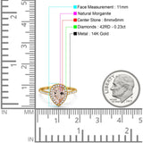 14K Gold 1.48ct Teardrop Pear 8mmx6mm G SI Diamond Engagement Wedding Ring