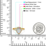14K Gold 1.48ct Teardrop Pear 8mmx6mm G SI Diamond Engagement Wedding Ring