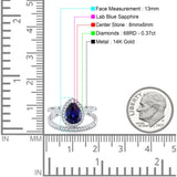 14K Gold 1.62ct Pear 8mmx6mm G SI Diamond Bridal Engagement Wedding Ring