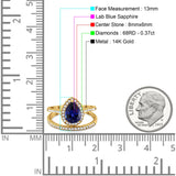 14K Gold 1.62ct Pear 8mmx6mm G SI Diamond Bridal Engagement Wedding Ring