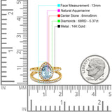 14K Gold 1.62ct Pear 8mmx6mm G SI Diamond Bridal Engagement Wedding Ring