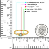 14K Gold 0.33ct Round Petite Dainty Art Deco 4mm G SI Diamond Engagement Wedding Ring