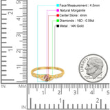 14K Gold 0.33ct Round Petite Dainty Art Deco 4mm G SI Diamond Engagement Wedding Ring