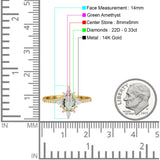 14K Gold 1.54ct Vintage Oval 8mmx6mm G SI Diamond Engagement Wedding Ring