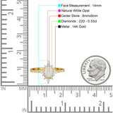 14K Gold 1.54ct Vintage Oval 8mmx6mm G SI Diamond Engagement Wedding Ring