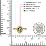 14K Gold 1.42ct Teardrop Pear Halo 8mmx6mm G SI Diamond Engagement Wedding Ring