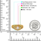 14K Gold 0.15ct Round Antique Style 5mm G SI Diamond Engagement Wedding Ring