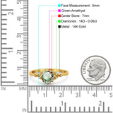 14K Gold 1.34ct Round Art Deco Fashion 7mm G SI Diamond Engagement Wedding Ring