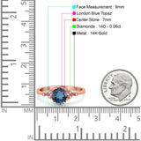 14K Gold 1.34ct Round Art Deco Fashion 7mm G SI Diamond Engagement Wedding Ring