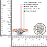 14K Gold 1.34ct Round Art Deco Fashion 7mm G SI Diamond Engagement Wedding Ring