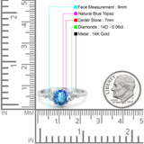 14K Gold 1.34ct Round Art Deco Fashion 7mm G SI Diamond Engagement Wedding Ring