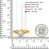 14K Gold 1.34ct Round Art Deco Fashion 7mm G SI Diamond Engagement Wedding Ring