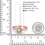 14K Gold 0.67ct Round Halo 6.5mm G SI Diamond Engagement Wedding Ring