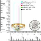14K Gold 0.67ct Round Halo 6.5mm G SI Diamond Engagement Wedding Ring