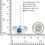 14K Gold 0.67ct Round Halo 6.5mm G SI Diamond Engagement Wedding Ring
