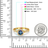 14K Gold 0.67ct Round Halo 6.5mm G SI Diamond Engagement Wedding Ring