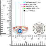 14K Gold 0.67ct Round Halo 6.5mm G SI Diamond Engagement Wedding Ring
