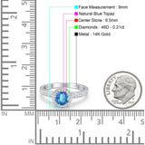 14K Gold 0.67ct Round Halo 6.5mm G SI Diamond Engagement Wedding Ring