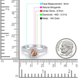 14K Gold 0.67ct Round Halo 6.5mm G SI Diamond Engagement Wedding Ring