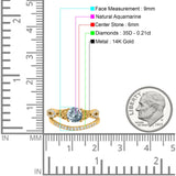 14K Gold 1.05ct Round 6mm G SI Diamond Engagement Bridal Wedding Ring