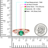 14K Gold 1.37ct Round 7mm G SI Diamond Engagement Wedding Ring