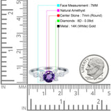 14K Gold 1.37ct Round 7mm G SI Diamond Engagement Wedding Ring
