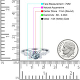 14K Gold 1.37ct Round 7mm G SI Diamond Engagement Wedding Ring