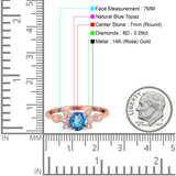 14K Gold 1.37ct Round 7mm G SI Diamond Engagement Wedding Ring