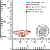 14K Gold 1.37ct Round 7mm G SI Diamond Engagement Wedding Ring