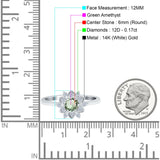 14K Gold 1.01ct Round 6mm G SI Art Deco Diamond Engagement Wedding Ring