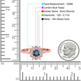 14K Gold 1.01ct Round 6mm G SI Art Deco Diamond Engagement Wedding Ring