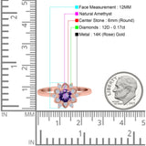 14K Gold 1.01ct Round 6mm G SI Art Deco Diamond Engagement Wedding Ring