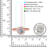 14K Gold 1.01ct Round 6mm G SI Art Deco Diamond Engagement Wedding Ring