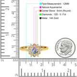 14K Gold 1.01ct Round 6mm G SI Art Deco Diamond Engagement Wedding Ring