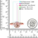 14K Gold 1.01ct Round 6mm G SI Art Deco Diamond Engagement Wedding Ring