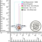 14K Gold 1.01ct Round 6mm G SI Art Deco Diamond Engagement Wedding Ring