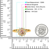 14K Gold 1.01ct Round 6mm G SI Art Deco Diamond Engagement Wedding Ring