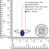 14K Gold 1.28ct Oval 8mmx6mm G SI Diamond Engagement Wedding Ring