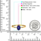 14K Gold 1.28ct Oval 8mmx6mm G SI Diamond Engagement Wedding Ring