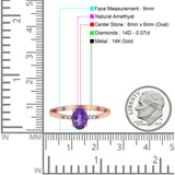 14K Gold 1.28ct Oval 8mmx6mm G SI Diamond Engagement Wedding Ring