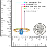 14K Gold 1.28ct Oval 8mmx6mm G SI Diamond Engagement Wedding Ring